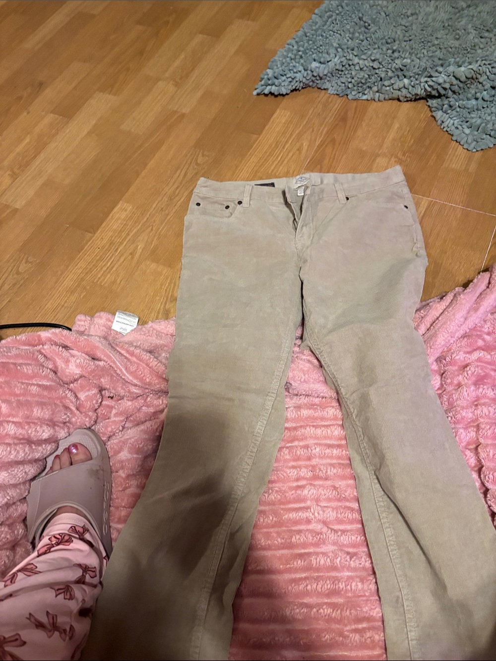 Tan corduroy jeans, stretchy